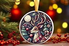 Round Christmas Ornament Sublimation|Clipart Product Image 1