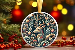 Round Christmas Ornament Sublimation|Clipart Product Image 1