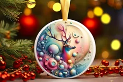 Round Christmas Ornament Sublimation|Clipart Product Image 1