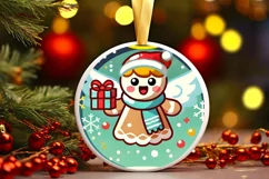 Round Christmas Ornament Sublimation|Clipart Product Image 2