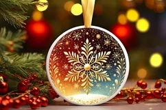 Round Christmas Ornament Sublimation|Clipart Product Image 1