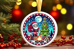 Round Christmas Ornament Sublimation|Clipart Product Image 2