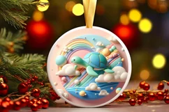 Round Christmas Ornament Sublimation|Clipart Product Image 1
