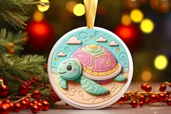 Round Christmas Ornament Sublimation|Clipart Product Image 1