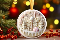 Round Christmas Ornament Sublimation|Clipart Product Image 2