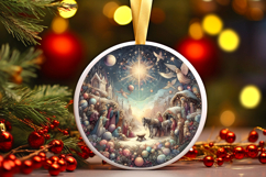 Round Christmass Ornament PNG Product Image 1