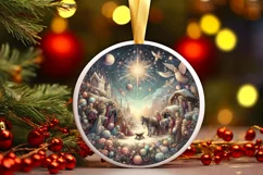 Round Christmas Ornament Sublimation|Clipart Product Image 1