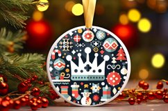 Round Christmas Ornament Sublimation|Clipart Product Image 1