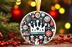 Round Christmas Ornament Sublimation|Clipart Product Image 1