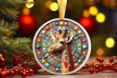 Round Christmas Ornament Sublimation|Clipart Product Image 1