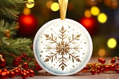 Round Christmas Ornament Sublimation|Clipart Product Image 3