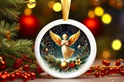 Round Christmas Ornament Sublimation|Clipart Product Image 2
