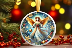 Round Christmas Ornament Sublimation|Clipart Product Image 2