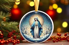 Round Christmas Ornament Sublimation|Clipart Product Image 2