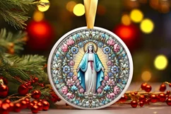 Round Christmas Ornament Sublimation|Clipart Product Image 1