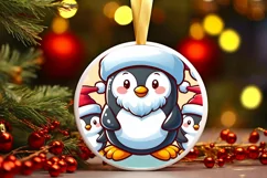 Round Christmas Ornament Sublimation|Clipart Product Image 1