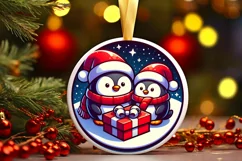 Round Christmas Ornament Sublimation|Clipart Product Image 1