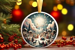 Round Christmas Ornament Sublimation|Clipart Product Image 1