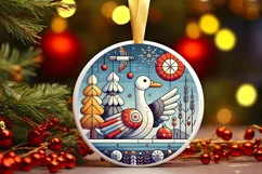 Round Christmas Ornament Sublimation|Clipart Product Image 2