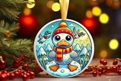 Round Christmas Ornament Sublimation|Clipart Product Image 2