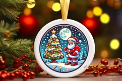 Round Christmas Ornament Sublimation|Clipart Product Image 2