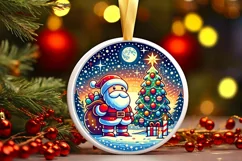 Round Christmas Ornament Sublimation|Clipart Product Image 2