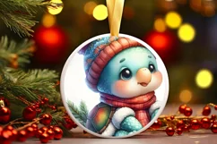 Baby Turtle Winter Clipart Sublimation PNG Product Image 3