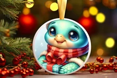 Baby Turtle Winter Clipart Sublimation PNG Product Image 3