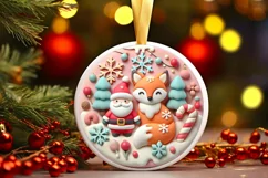 Round Christmas Ornament Sublimation|Clipart Product Image 2