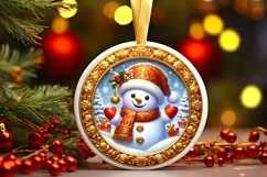 Round Christmas Ornament Sublimation|Clipart Product Image 1