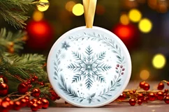 Round Christmas Ornament Sublimation|Clipart Product Image 1