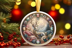 Round Christmas Ornament Sublimation|Clipart Product Image 1