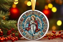 Round Christmas Ornament Sublimation|Clipart Product Image 2