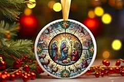 Round Christmas Ornament Sublimation|Clipart Product Image 2