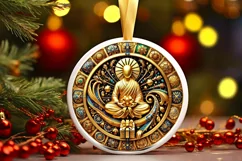 Round Christmas Ornament Sublimation|Clipart Product Image 2