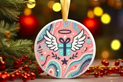 Round Christmas Ornament Sublimation|Clipart Product Image 1