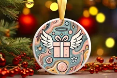 Round Christmas Ornament Sublimation|Clipart Product Image 1
