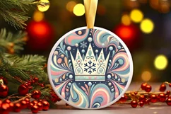 Round Christmas Ornament Sublimation|Clipart Product Image 2