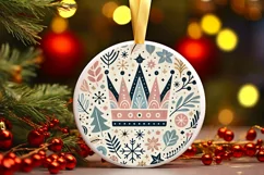 Round Christmas Ornament Sublimation|Clipart Product Image 2