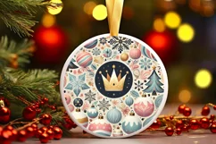 Round Christmas Ornament Sublimation|Clipart Product Image 2