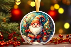 Round Christmas Ornament Sublimation|Clipart Product Image 1