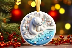 Round Christmas Ornament Sublimation|Clipart Product Image 1