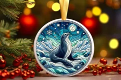 Round Christmas Ornament Sublimation|Clipart Product Image 1