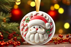 Round Christmas Ornament Sublimation|Clipart Product Image 2