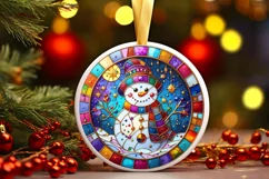 Round Christmas Ornament Sublimation|Clipart Product Image 1