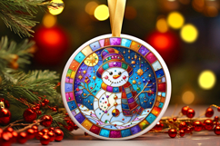 Round Christmass Ornament PNG Product Image 1