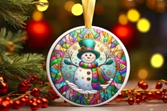 Round Christmas Ornament Sublimation|Clipart Product Image 1
