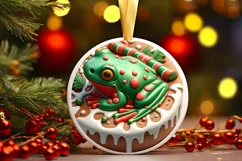 3D Marzipan Christmas Frog PNG Product Image 3