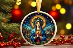 Round Christmas Ornament Sublimation|Clipart Product Image 1