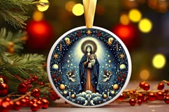 Round Christmas Ornament Sublimation|Clipart Product Image 1